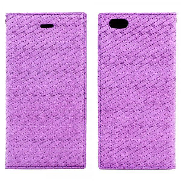 Wholesale iPhone 6s 6 Slim Check Magnetic Flip Leather Wallet Case (Purple)